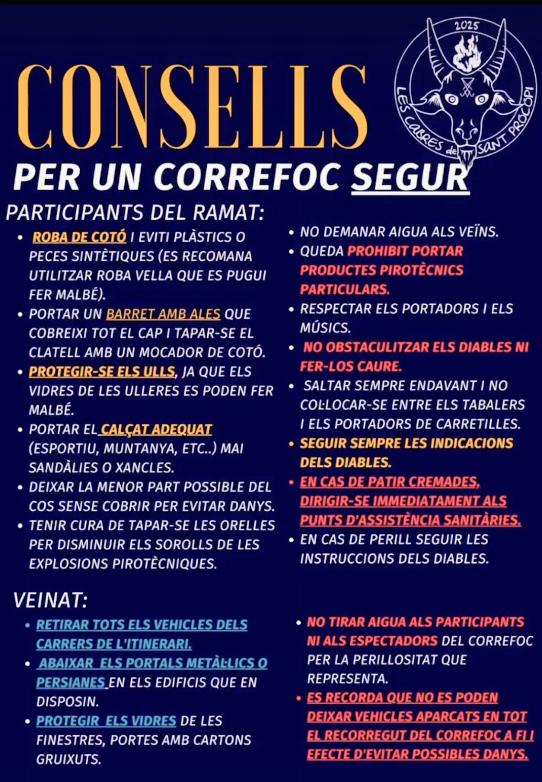 Consells per un correfoc segur